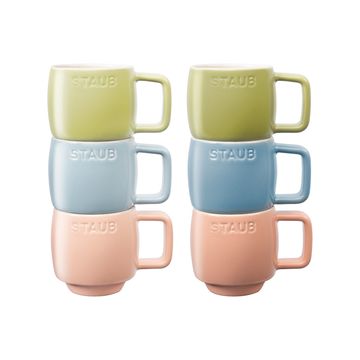Conjunto-de-canecas-Staub-coloridas-de-100ml---azul-verde-rosa